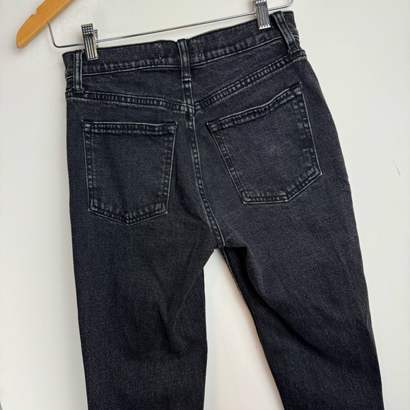 Abercrombie & Fitch Split Hem Jeans Sz 25 Black Denim Skinny High Rise - Picture 12 of 16